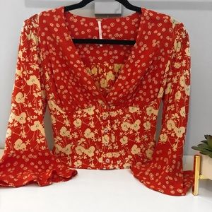 Free People Button Front blouse